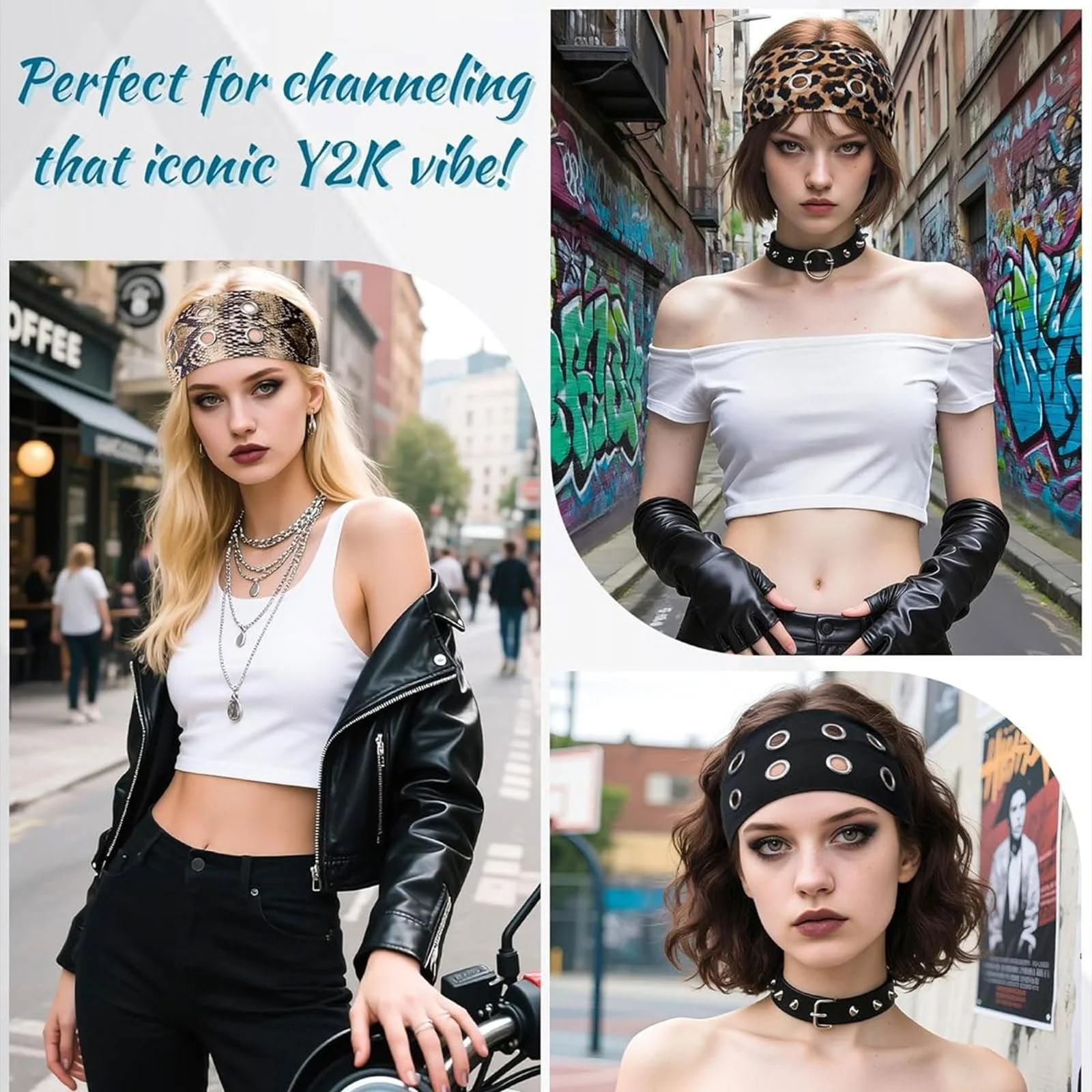 Пов'язка на голову Широка Модна 3 шт. з люверсами для жінок, фото №6 Пов'язка на голову Широка Модна 3 шт. з люверсами для жінок, фото №6