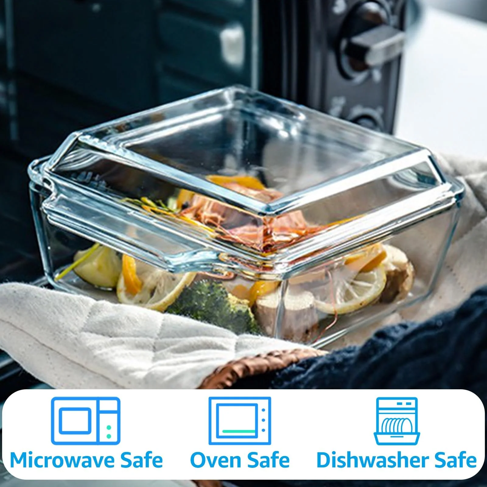 Набор форм для запекания WOPPLXY прямоугольные стеклянные с крышками 1 л и 1.5 л 2 шт прозрачные, фото №4 Набор форм для запекания WOPPLXY прямоугольные стеклянные с крышками 1 л и 1.5 л 2 шт прозрачные, фото №4