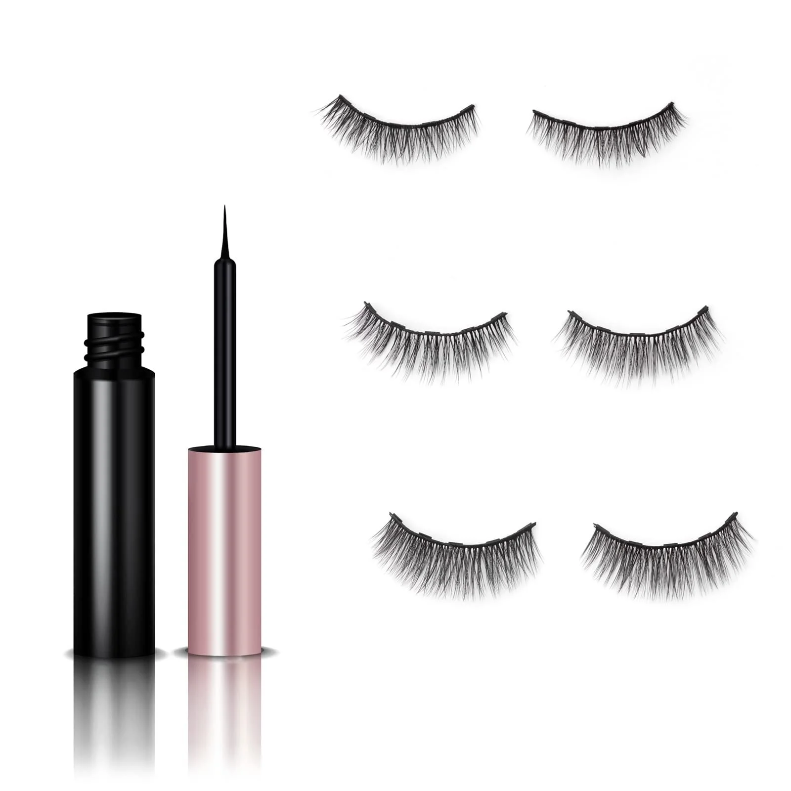 Набір MBW Magnetic Вії Водостійка Підводка Набір з 3 Магнітних Вій Натуральний вигляд Багаторазові, фото №4