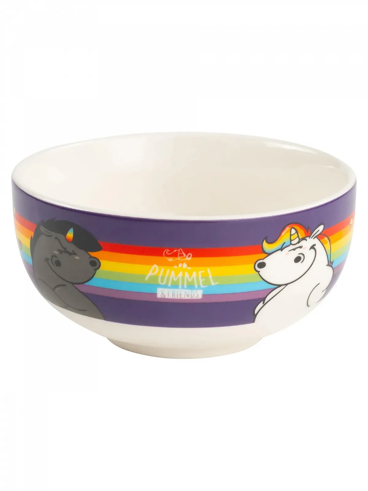 Миска United Labels Pummel & Friends Pummeleinhorn Rainbow Керамическая миска для хлопьев 400 мл, фото №3