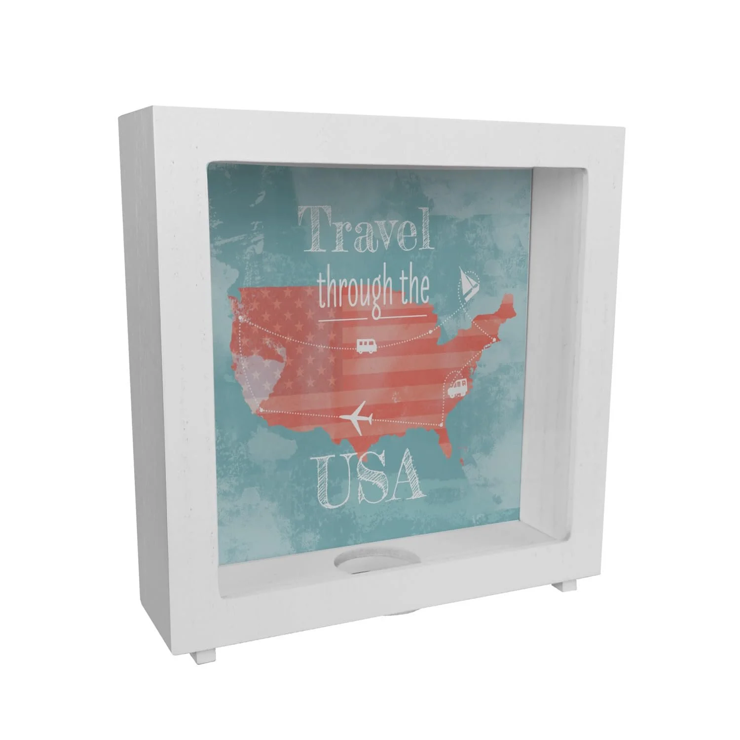 Скарбничка-рамка дерев'яна USA Map travel Through USA, фото №1