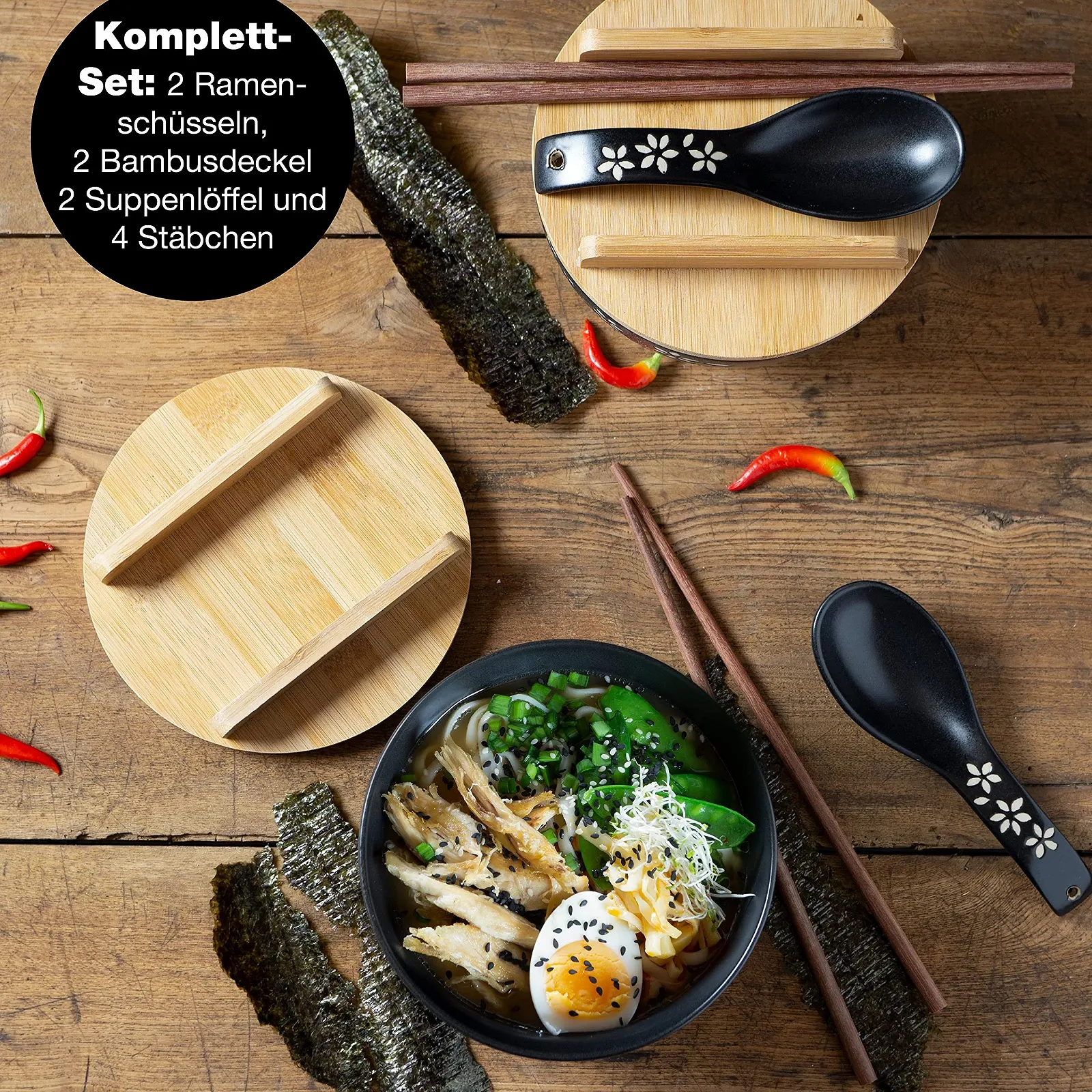 Миска Moritz & Moritz Рамен Керамическая 600 мл, 15 см Черный (2 шт в наборе), фото №3 Миска Moritz & Moritz Рамен Керамическая 600 мл, 15 см Черный (2 шт в наборе), фото №3