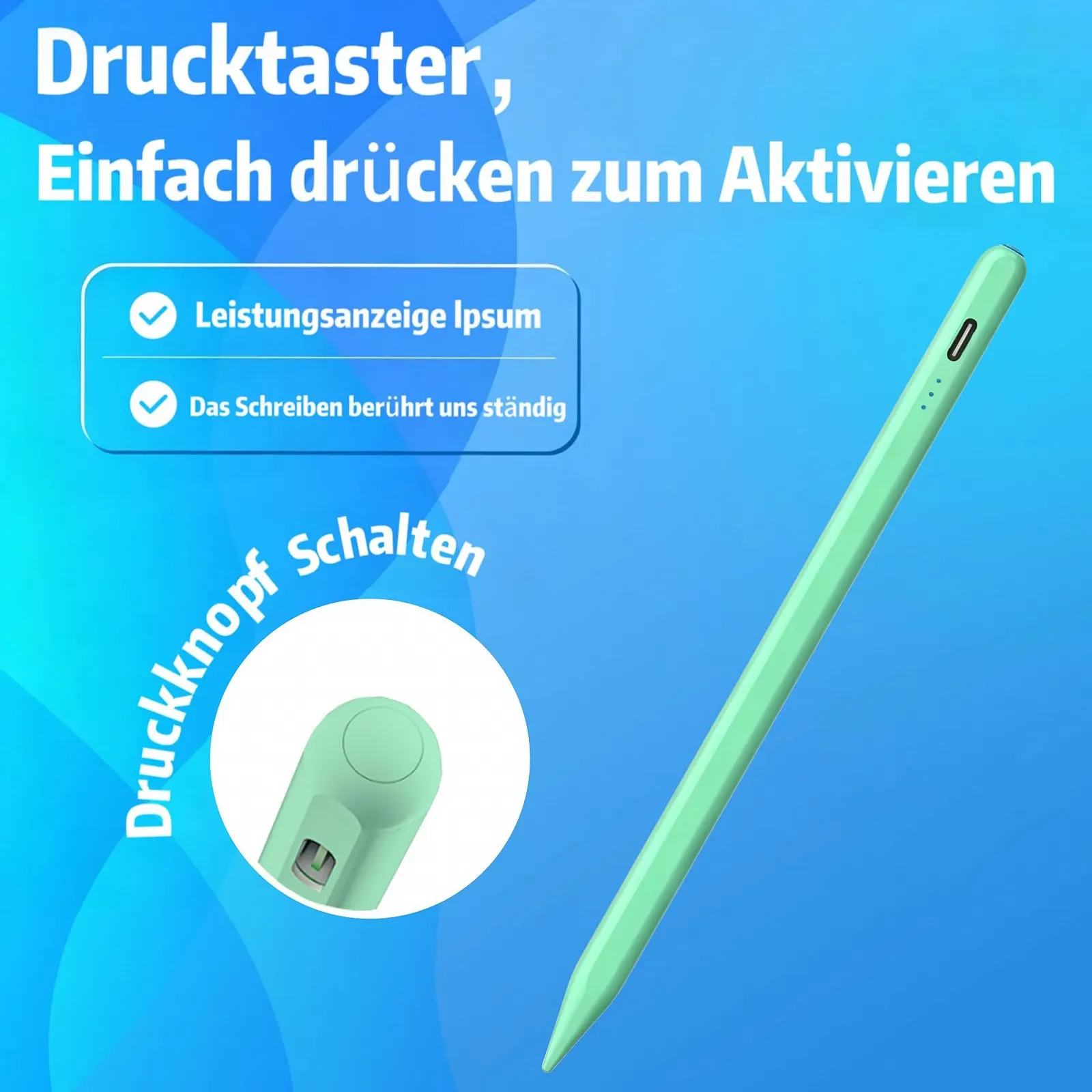 Стилус для Samsung Galaxy Tab A11+/A11/A9+/A9 цифровий New Green, фото №4 Стилус для Samsung Galaxy Tab A11+/A11/A9+/A9 цифровий New Green, фото №4