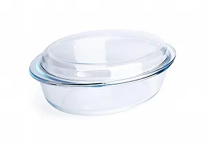 Форма для запекания 3,4 л овальная из закаленного стекла с крышкой для духовки и морозильной камеры - Фото 1
