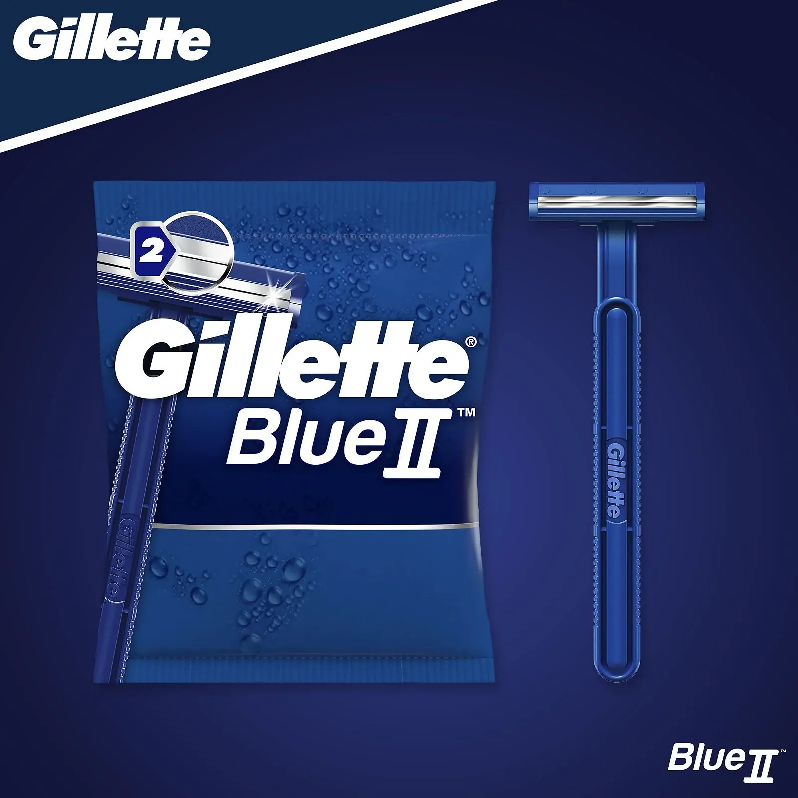 Одноразовые бритвы Gillette Blue II 20 шт. (5 упаковок), фото №2 Одноразовые бритвы Gillette Blue II 20 шт. (5 упаковок), фото №2