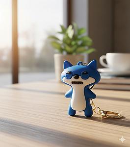 Брелок Фуглер Fuggler синяя подозрительная лиса, Funny Ugly Monster фигурка игрушка для ключей, рюкзака, сумки 5 см - Фото 1