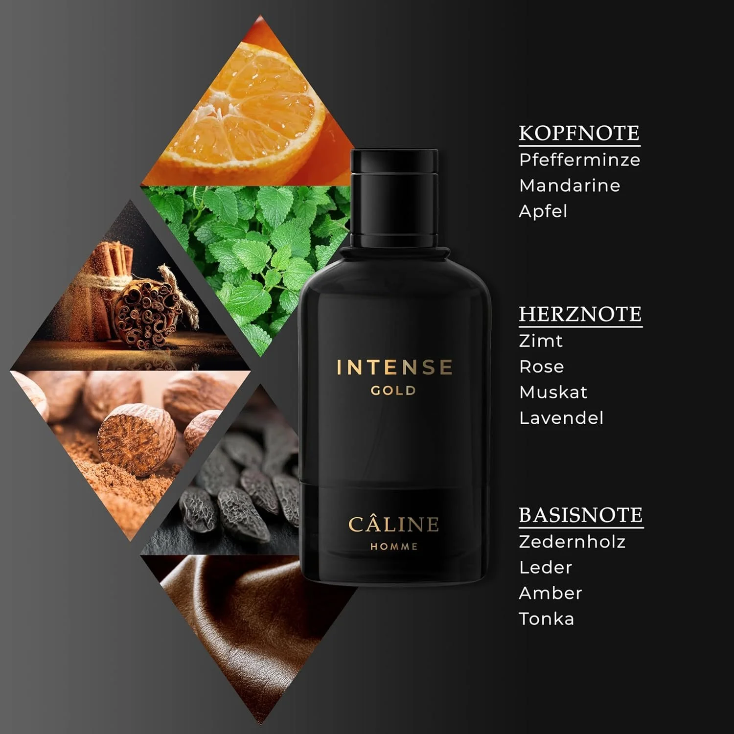 Туалетна вода Caline Homme Intense Gold 60 мл / Чоловічий аромат / Східно-пряний / Стійкий шлейф / 60 мл, фото №3