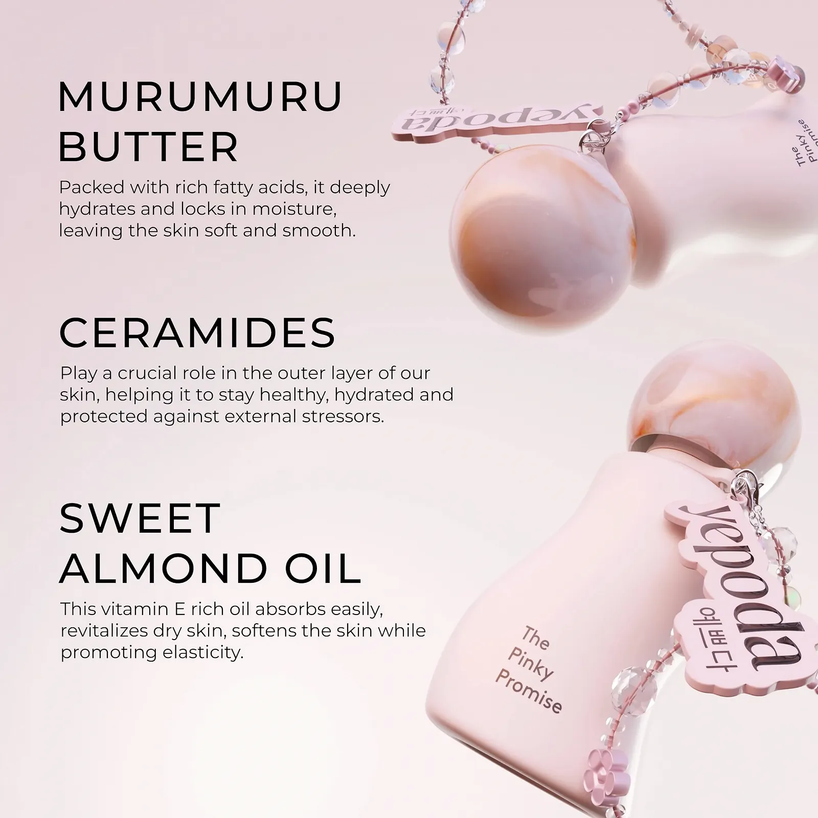 Крем для рук Yepoda The Pinky Promise Зволожуючий з керамідами та маслом мурумуру, фото №4