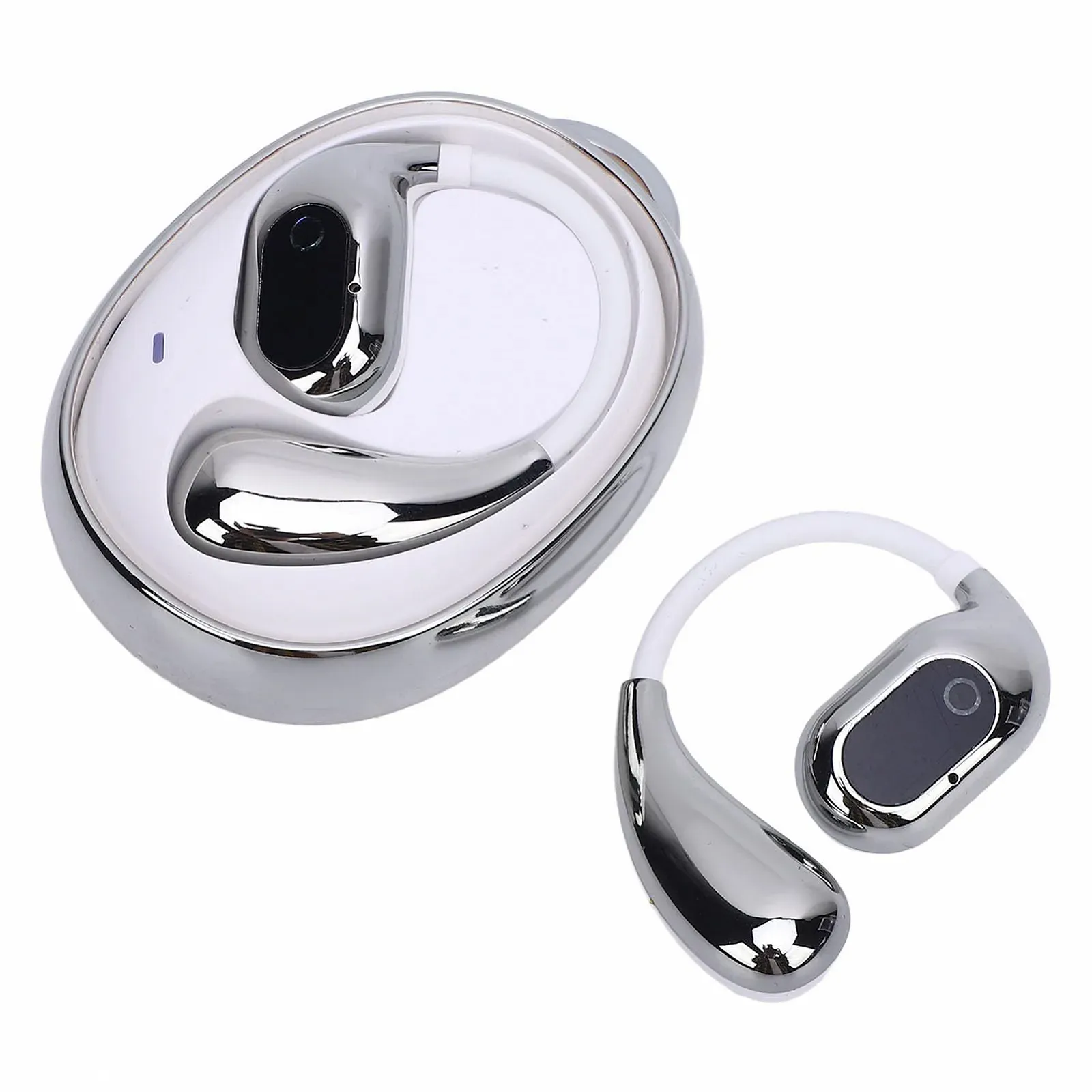 Наушники для перевода голоса 144 языка, в реальном времени, HiFi стереозвук, 3-4 часа воспроизведения, бело-серебристые, фото №1