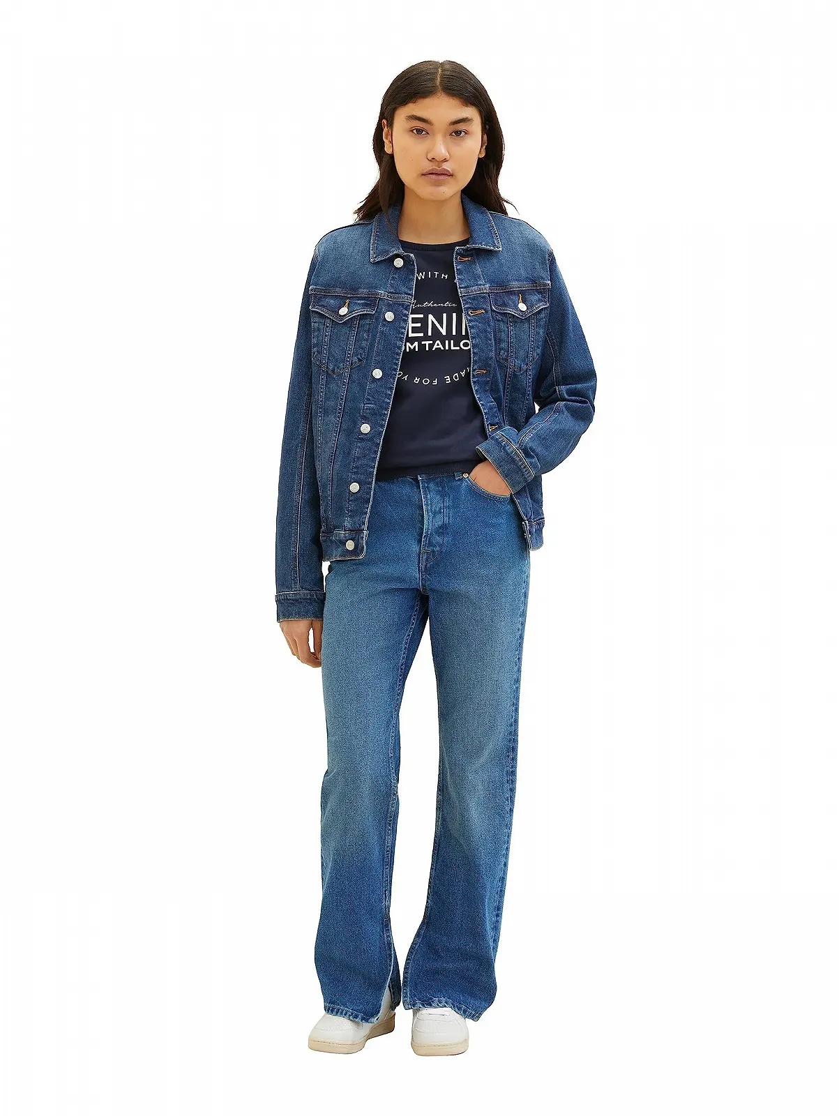 Свитшот TOM TAILOR Denim с логотипом и рукавами с рюшами, фото №2 Свитшот TOM TAILOR Denim с логотипом и рукавами с рюшами, фото №2