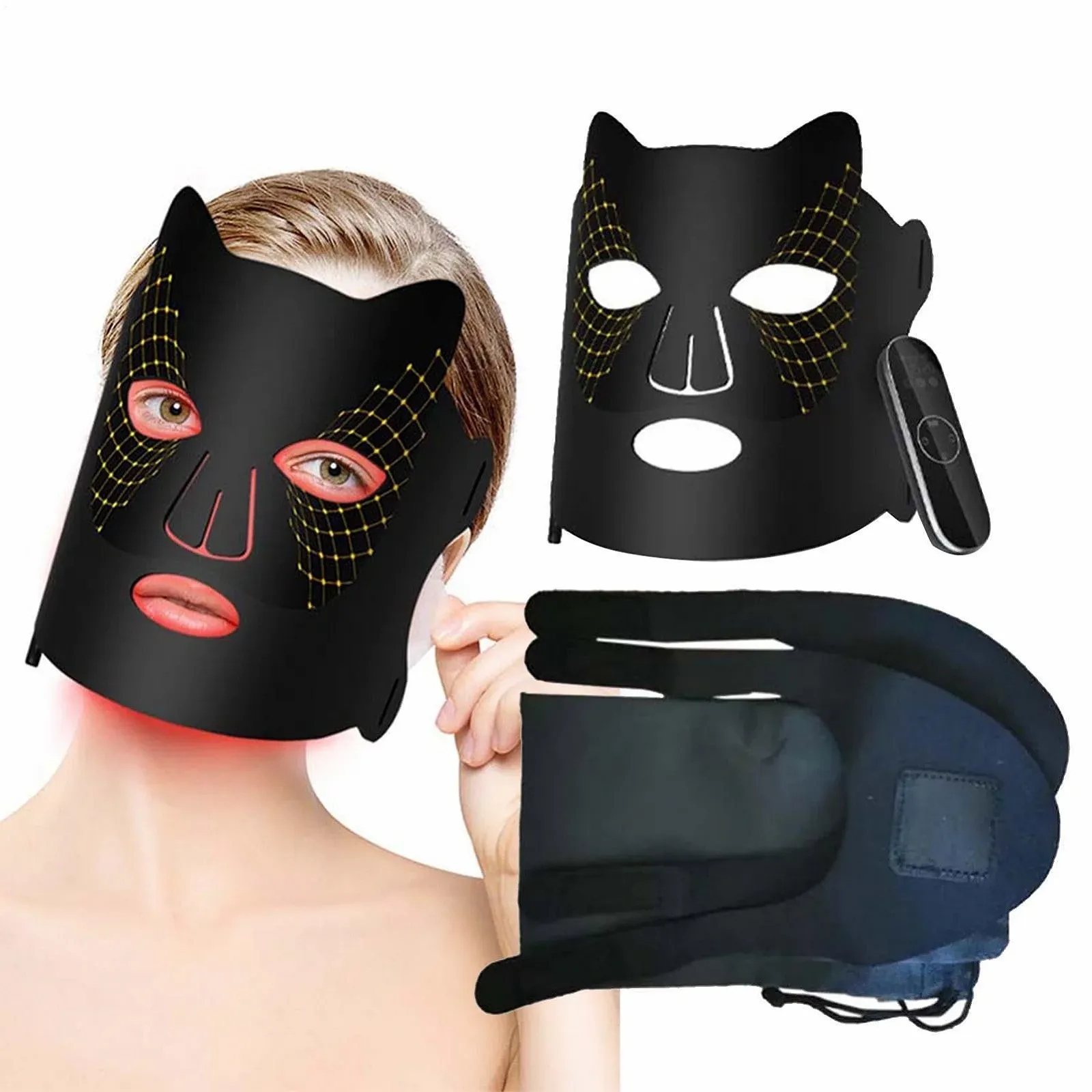 Маска для лица со светодиодной подсветкой, уход за красным светом для лица, фото №1