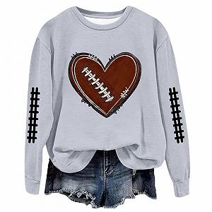 Женский футбольный свитшот Langes Gameday, графика, футбол, мать, наряды, буквы, круглый вырез, длинный рукав, спортивный комфорт, любитель футбола - Фото 1