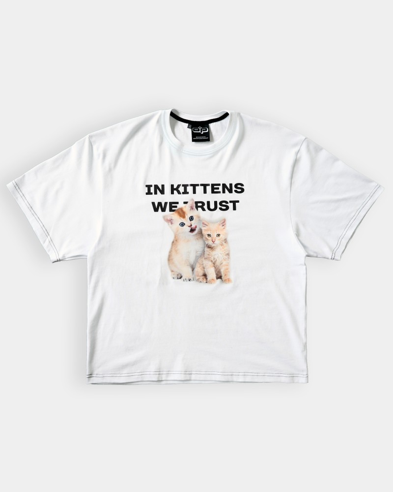 Футболка оверсайз Ogonpushka Kittens біла, фото №1