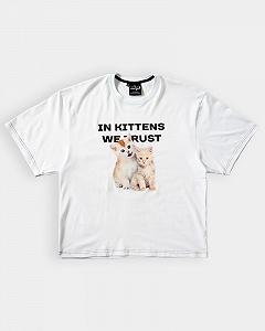 Футболка оверсайз Ogonpushka Kittens біла - Фото 1