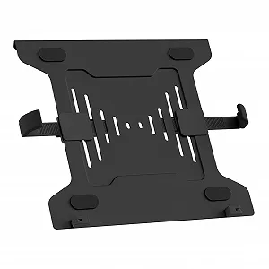 Полка для ноутбука Wiltec для держателя монитора, стальная подставка для ноутбука с регулировкой ширины, держатель для ноутбука, совместимый с VESA 100 x 100 и 75 x 75, держатель для ноутбука с нескользящей защитой - Фото 1