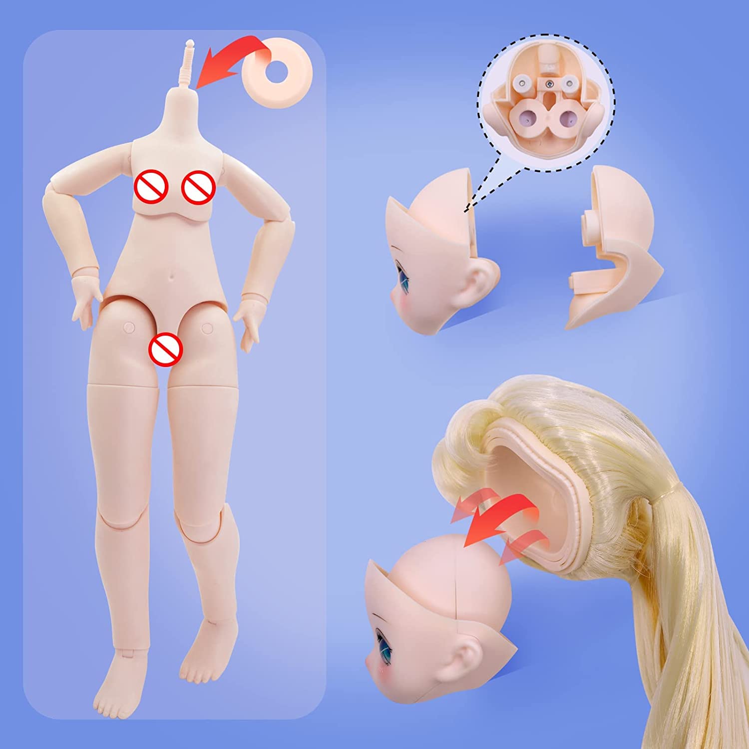 Кукла YolvRy 1/4 BJD Match Girl Series 16 Inch Anime Style Full Set Clara, фото №6