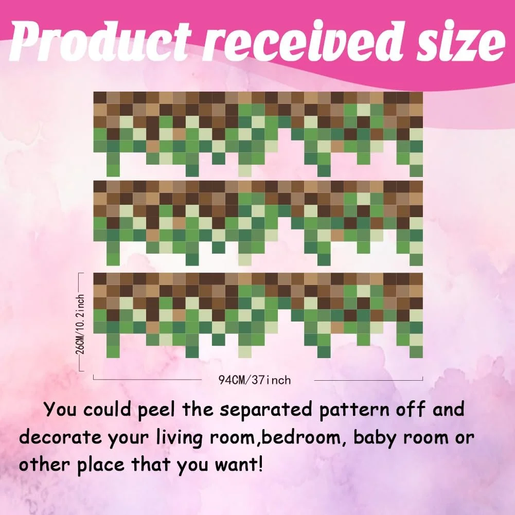 Наклейки на стіну SUPERDANT Green Camo Pixel 3 шт., фото №3