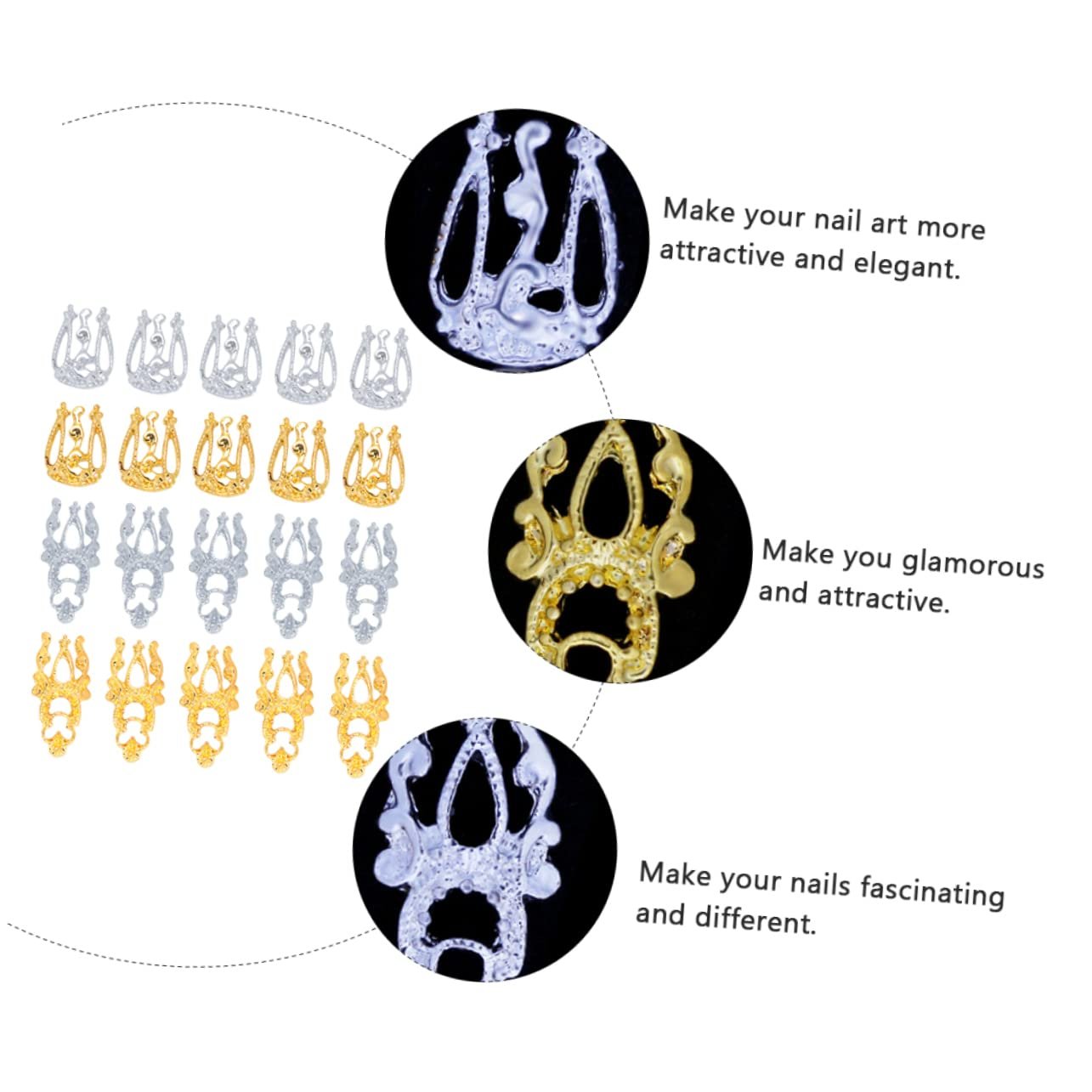 Прикраса для нігтів Healeved, 3D стрази, фото №2