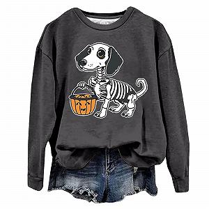 Женский Свитшот Generisch Хэллоуин Тыква Принт synthetic.ua - Фото 1