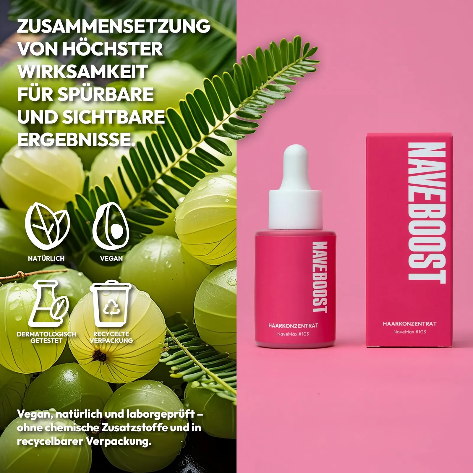 Концентрат Naveboost для Волосся Capixyl Біотин, Кофеїн та Екстракт Амли 50 мл, фото №5