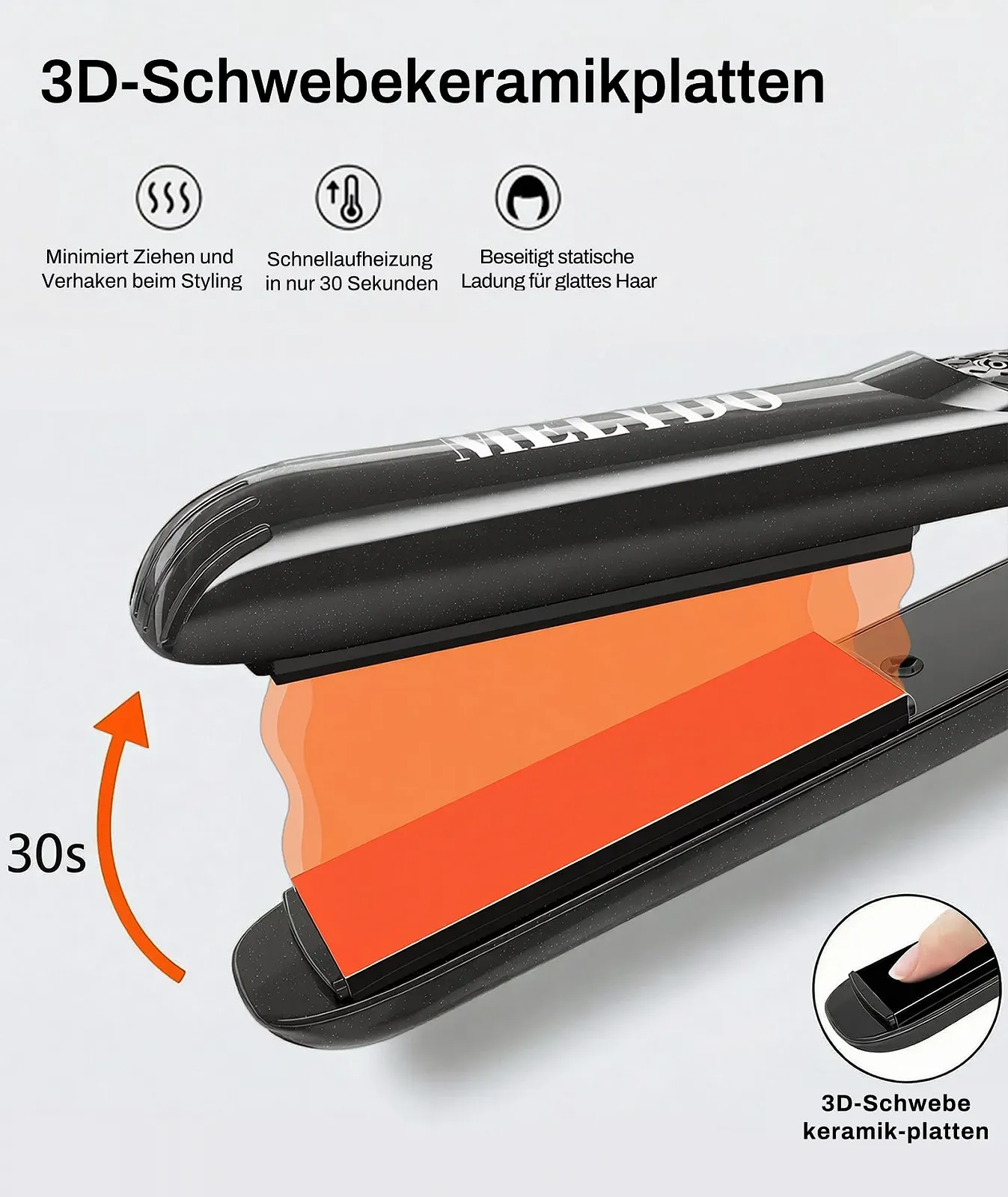 Міні-випрямляч для волосся для короткого волосся Dual Power Supply керамічний Black, фото №3 Міні-випрямляч для волосся для короткого волосся Dual Power Supply керамічний Black, фото №3
