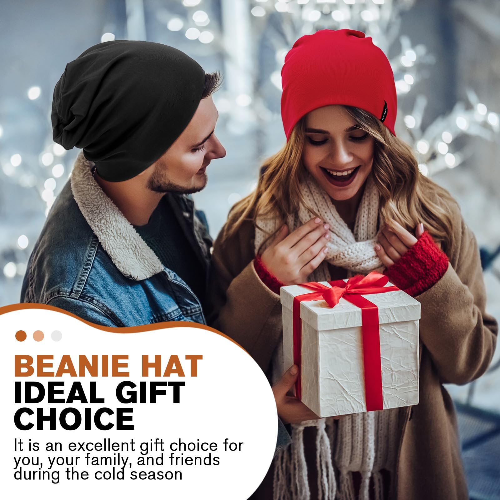 Шапка-біні HAMUNI Slouchy для жінок, Зручна бавовняна шапка, Подвійний шар, М'яка, фото №5