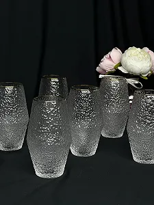 Купити Стакани для води. Крижане скло. 6 шт. Золота оконтовка. - Фото 1 Стакани для води. Крижане скло. 6 шт. Золота оконтовка. - Фото 1