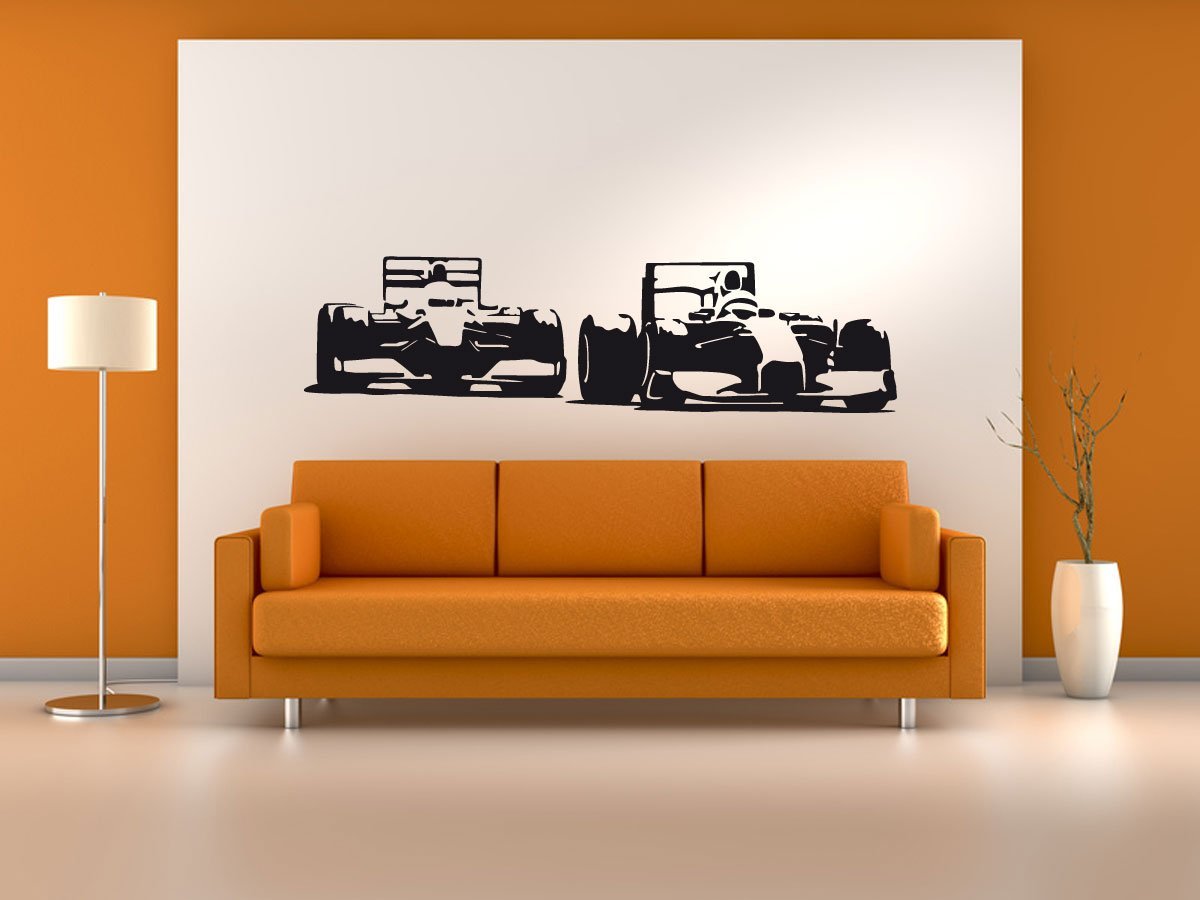 Наклейка на стіну вінілова racing car Formel 1 #97B чорна 120 см x 32 см, фото №3
