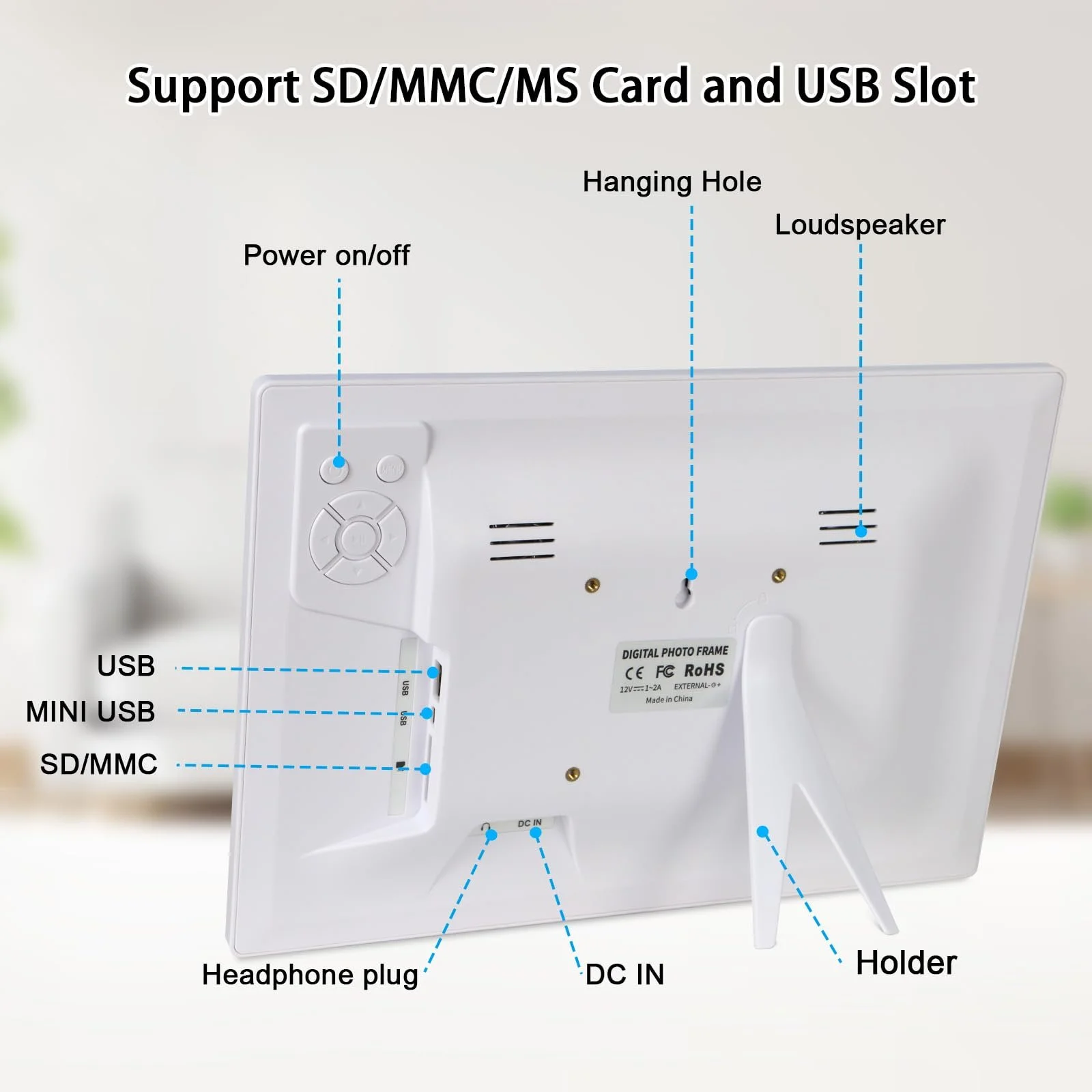 Цифровая фоторамка TSITSC 13.3" 1280x800 USB/SD Белый, фото №2 Цифровая фоторамка TSITSC 13.3" 1280x800 USB/SD Белый, фото №2