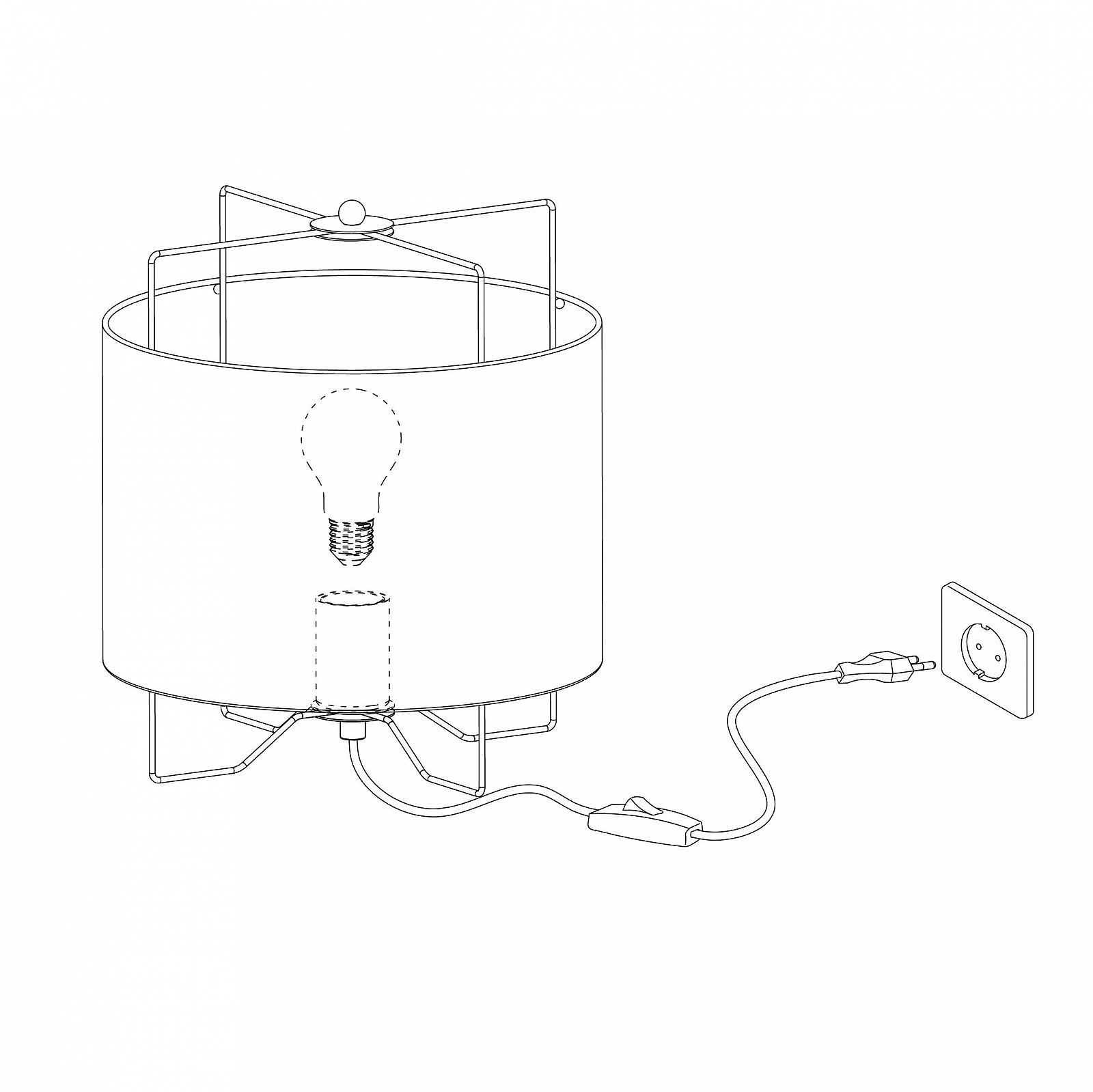 Настільна лампа EGLO Bridekirk Vintage Boho сталева текстильна чорна натуральна E27, фото №4