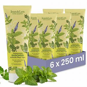 Тонизирующий гель для душа Jean & Len Lemon Verbena & Mint веганский 6 x 250 мл - Фото 1
