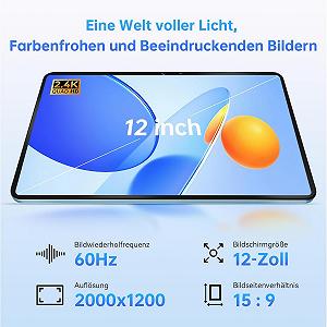 Планшет 12" Full HD Oukitel OT5S 6/256Gb 4G 2-SIM 8 ядер Android 14 8250 mAh Голубой synthetic.ua - Фото 1