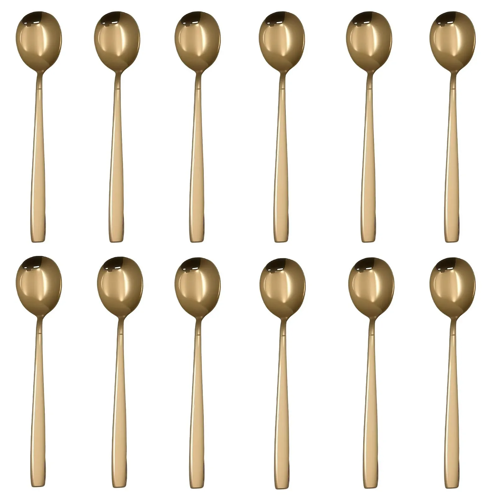 Ложка для супу набір, нержавіюча сталь, 12 штук, 16 cm, золотий, фото №1 Ложка для супу набір, нержавіюча сталь, 12 штук, 16 cm, золотий, фото №1