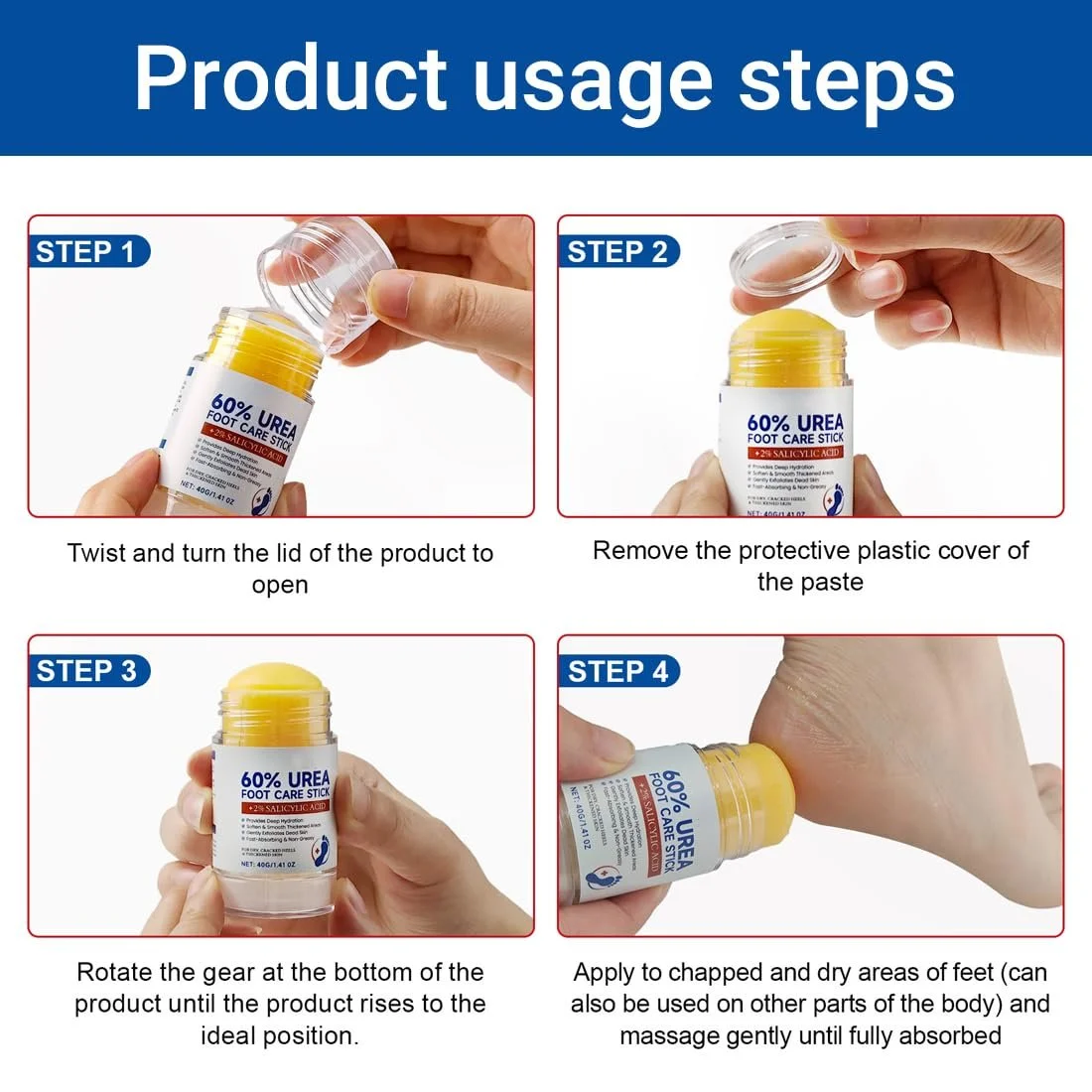 Крем для ног Urea Cream 60%, 2 шт., фото №3 Крем для ног Urea Cream 60%, 2 шт., фото №3