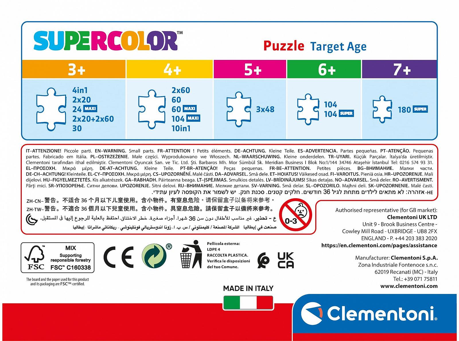 Пазл Clementoni Supercolour Disney Mickey 20269 30 элементов для детей от 3 лет, фото №1