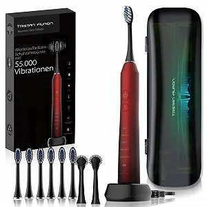 Електрична звукова зубна щітка Tristan Auron Business Class 55 000 вібрацій 5 режимів UV-футляр Червона - Фото 1