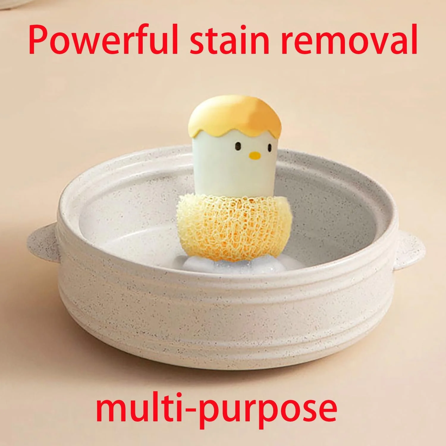 Щітка для посуду Eggshell Cartoon Chick Жовта 1 шт., фото №6