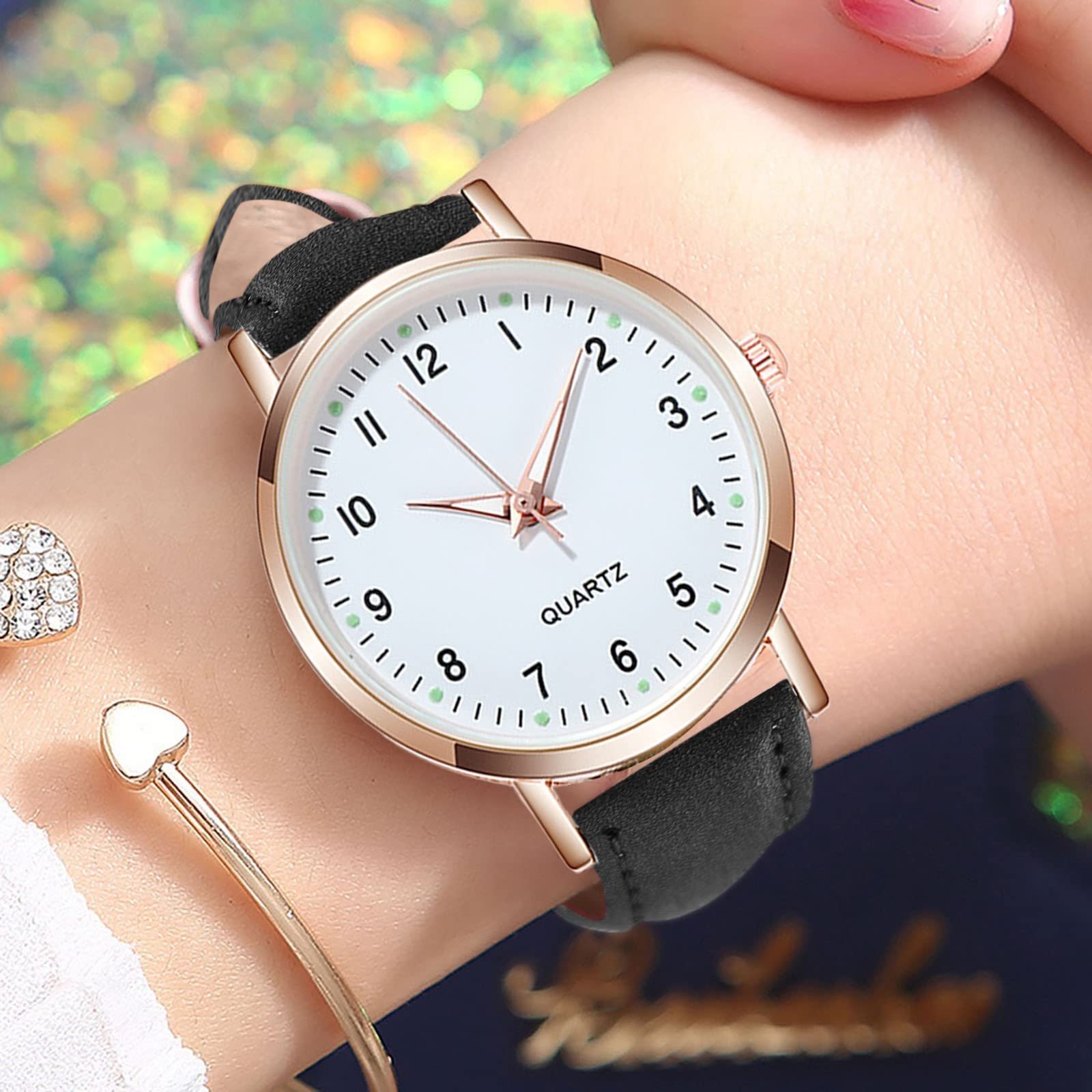 Жіночий кварцовий годинник Generisch з аналоговим дисплеєм, ремінцем зі шкіри, фото №7