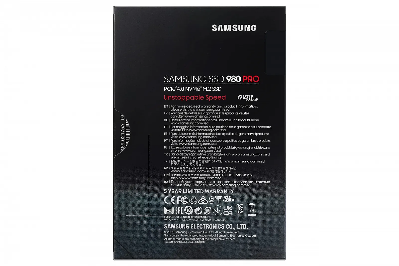Внутренний SSD Samsung 980 PRO MZ-V8P1T0BW 1TB PCIe 4.0 NVMe M.2 (2280), фото №6 Внутренний SSD Samsung 980 PRO MZ-V8P1T0BW 1TB PCIe 4.0 NVMe M.2 (2280), фото №6