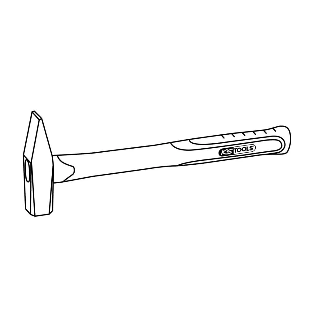 Молоток слюсарний KS Tools 142.1351 з ручкою Fibreglass 500 г, фото №4