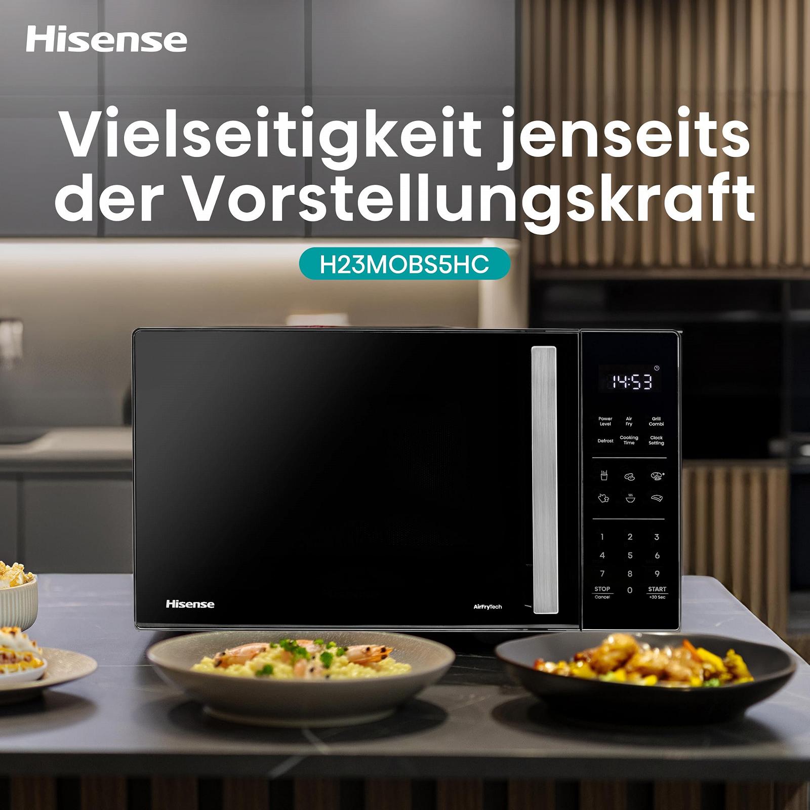 Микроволновая печь Hisense H23MOBS5HC 23 л 900 Вт AirFry 4 в 1 Super Combination Функция памяти Многоэтапное приготовление Автоматические программы 10 уровней мощности Быстрый старт Функция разморозки Блокировка от детей Черная, фото №17 Микроволновая печь Hisense H23MOBS5HC 23 л 900 Вт AirFry 4 в 1 Super Combination Функция памяти Многоэтапное приготовление Автоматические программы 10 уровней мощности Быстрый старт Функция разморозки Блокировка от детей Черная, фото №17
