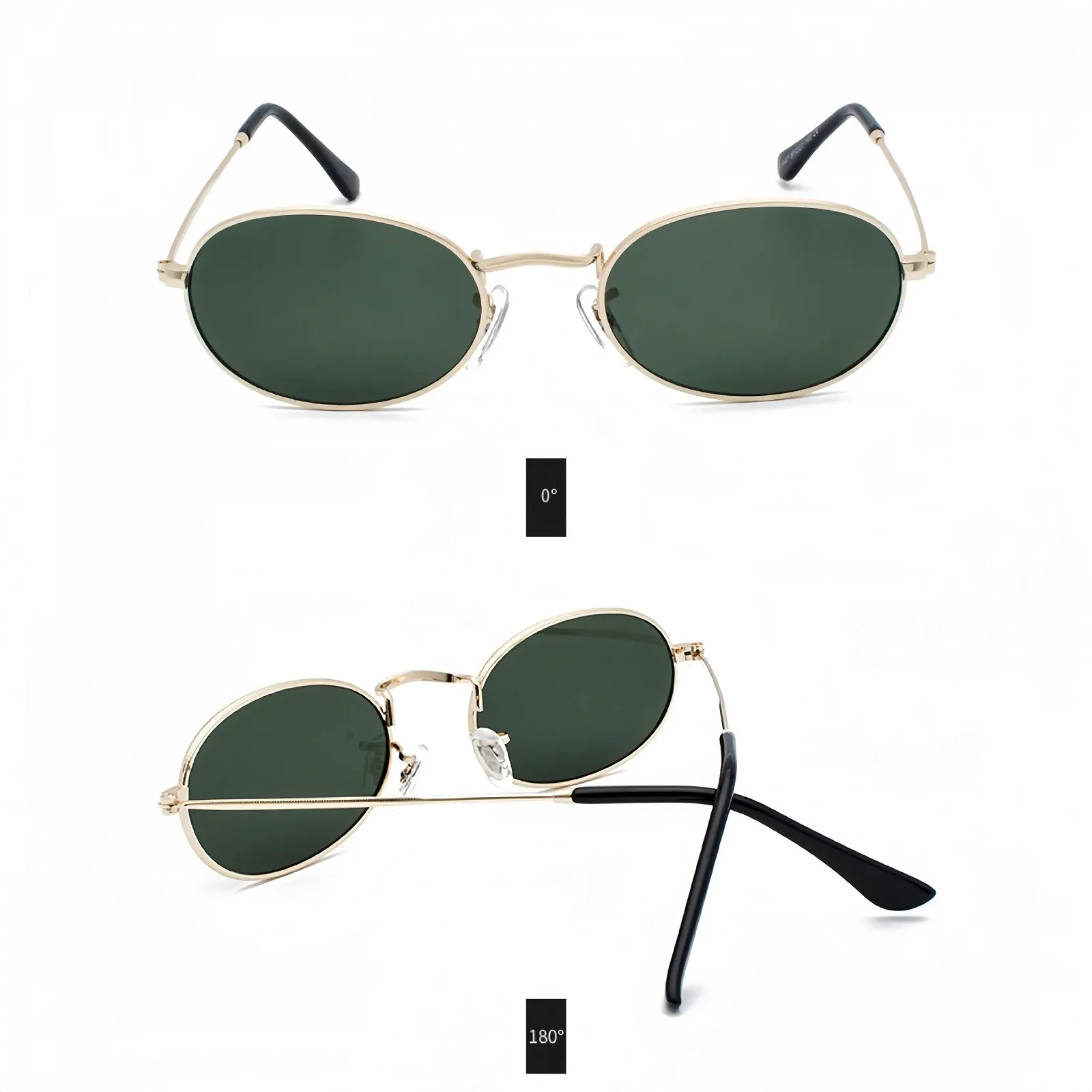 Овальні сонцезахисні окуляри WDZAYXC Модні для чоловіків і жінок Легкі в металевій оправі, фото №2