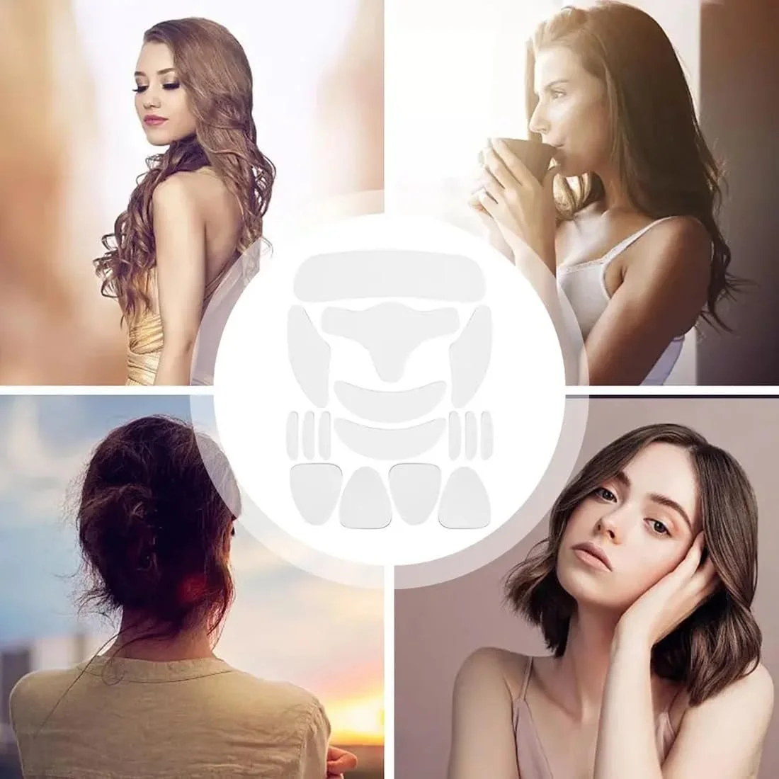 Патчі проти зморшок YAPKOLV, набір 16 шт, силіконові патчі для обличчя, рота, чола, підборіддя, фото №6