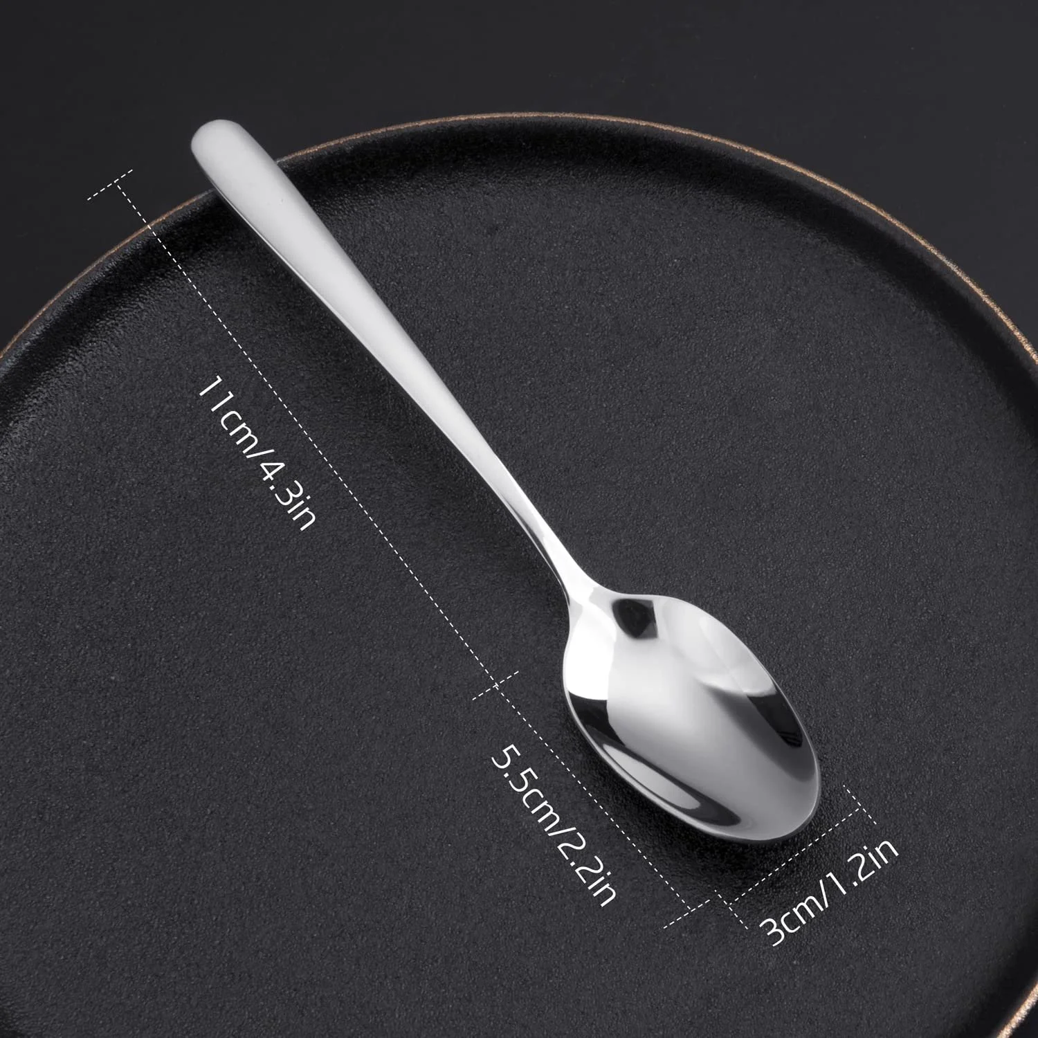 Ложка чайная из нержавеющей стали Набор из 6 штук (18/10 Нержавеющая сталь), фото №5