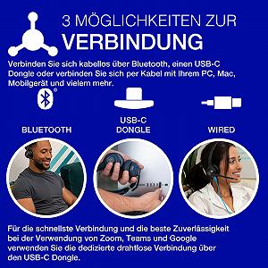 Наушники JLab Go Work 2nd Gen Беспроводные с Микрофоном - 55+ Часов Воспроизведения Bluetooth или USB-C Донгл Компьютерные Наушники, Мультипоинт Подключение к Компьютеру и Мобильному - Накладные Проводные или Беспроводные Офисные Наушники для Ноутбуков synthetic.ua - Фото 1