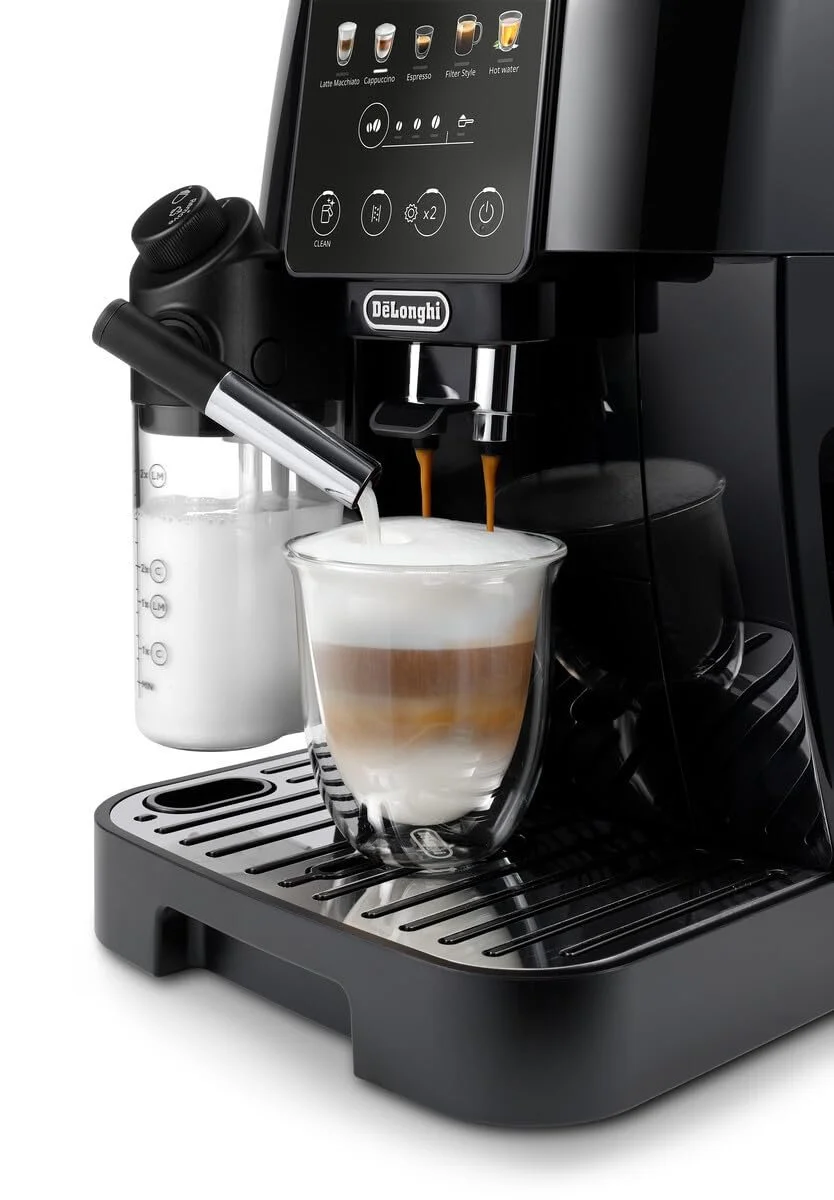 Кавомашина автоматична De'Longhi Magnifica Start ECAM220.91.B з системою LatteCrema для автоматичного капучино, 5 кнопок прямого набору, панель управління Soft Touch, функція x2, чорна, фото №2 Кавомашина автоматична De'Longhi Magnifica Start ECAM220.91.B з системою LatteCrema для автоматичного капучино, 5 кнопок прямого набору, панель управління Soft Touch, функція x2, чорна, фото №2