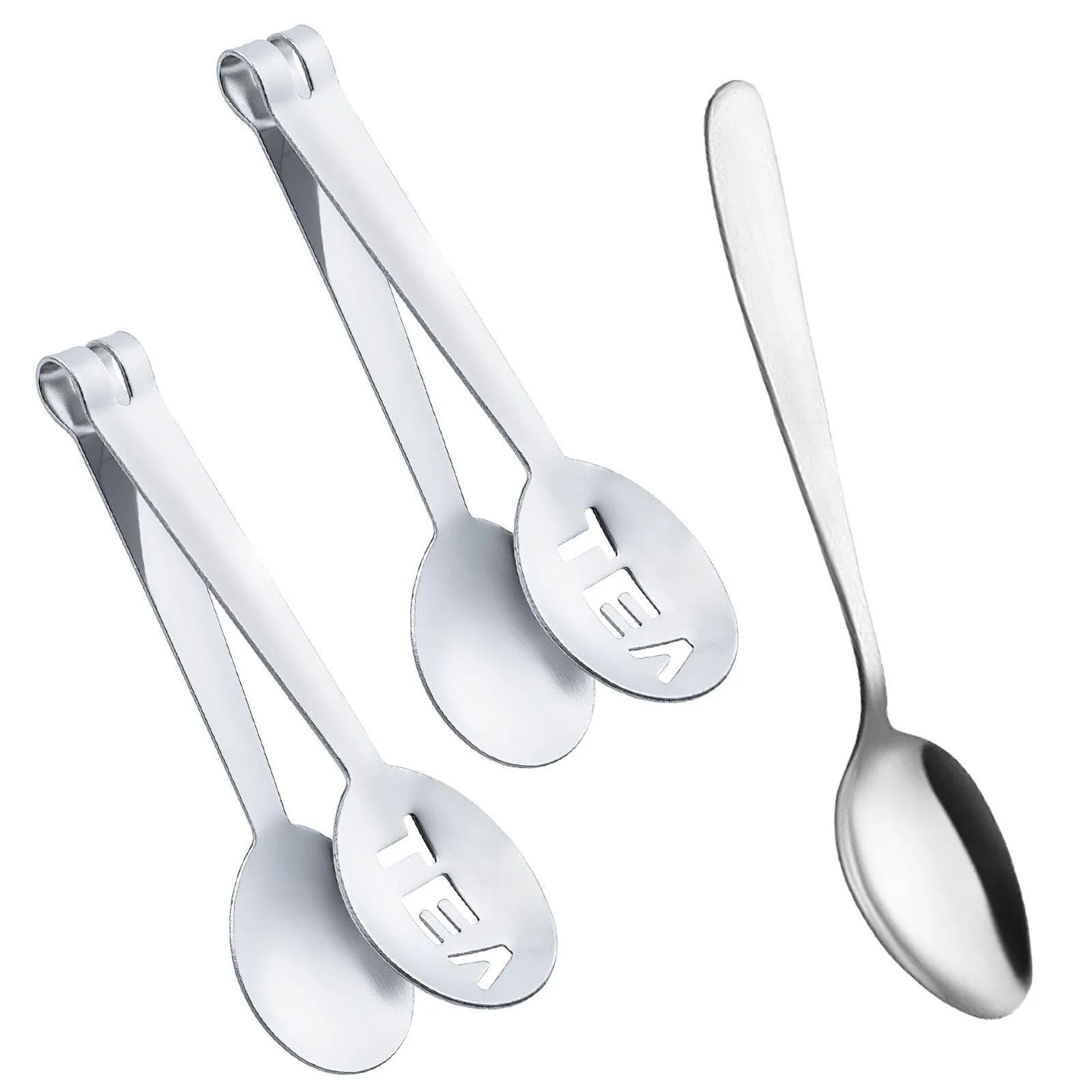 Ложка чайна, 2 затискачі для чаю з нержавіючої сталі, фото №1 Ложка чайна, 2 затискачі для чаю з нержавіючої сталі, фото №1