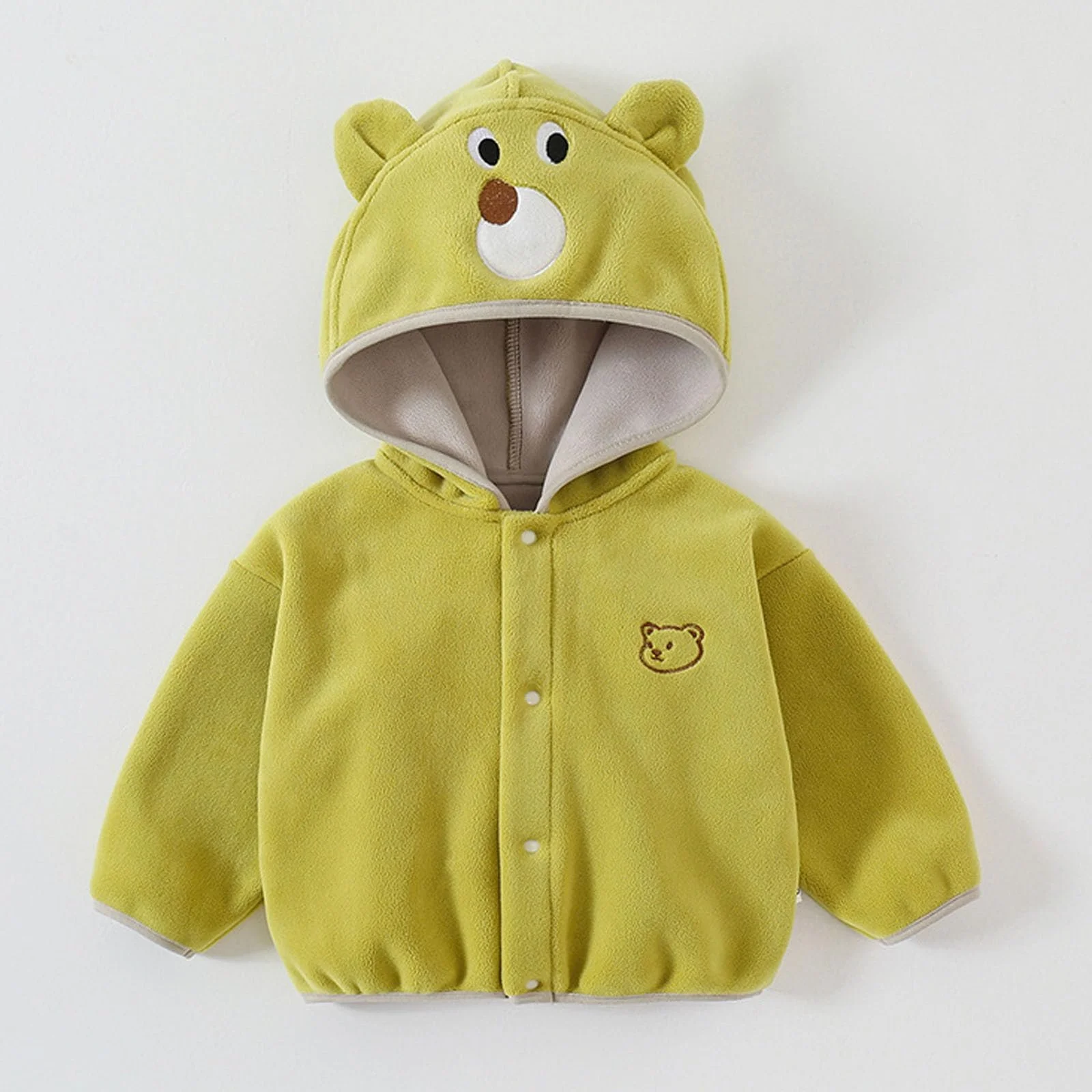 Куртка з ведмежої вовни NZYIHAO для дівчаток з капюшоном, фото №3