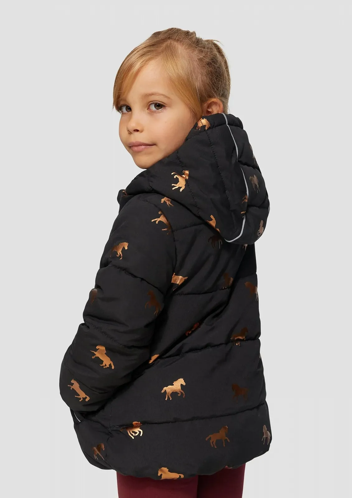 Куртка стёганая s.Oliver с блестящим принтом и флисовой подкладкой, фото №3