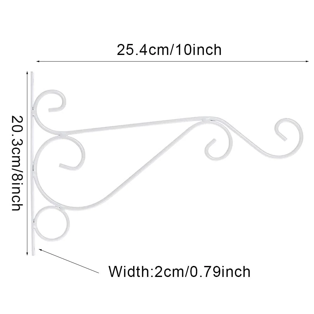 Гачки для підвісних кошиків Набір 2 шт. білі для рослин з гвинтами білі, фото №3